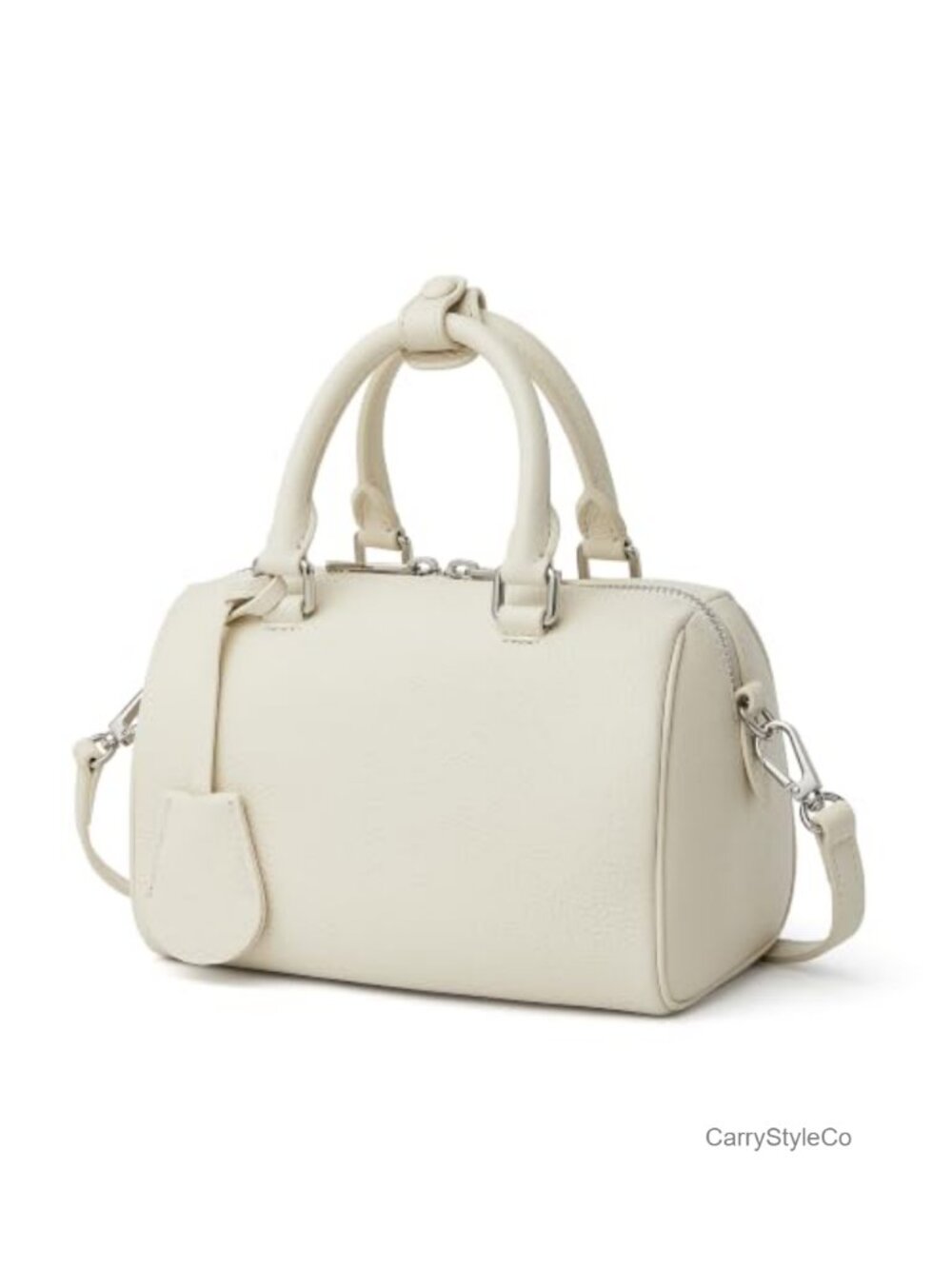 Mini Leather Top Handle Boston Barrel Purse Crossbody Tote
